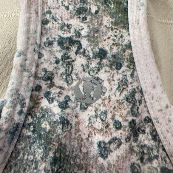 Lululemon Crossback Tank in Sugar Crush Multi / Silver Fox Shelf Bra Athletic 10 - Picture 8 of 11